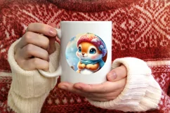 Winter Baby Squirrel Ornament Sublimation PNG Product Image 1