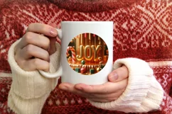 Joy Christmas Round Cute Ornament Sublimation Product Image 3