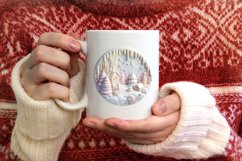Winter Scene Round Sublimation PNG Product Image 4