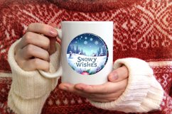 Watercolor Winter Scene Sublimation PNG Product Image 3