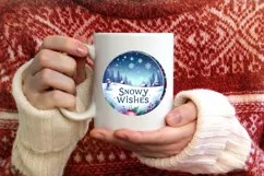 Watercolor Winter Scene Sublimation PNG Product Image 3