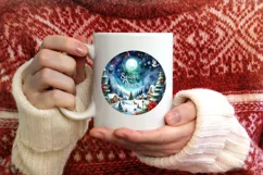 Watercolor Winter Scene Sublimation PNG Product Image 4