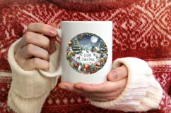 Watercolor Christmas Scene Sublimation PNG Product Image 3