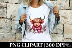 Pink Highland Cow with Christmas Decorations Product Image 4
