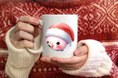 Cute Pastel Christmas Flamingo PNG Product Image 4