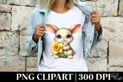 Easter Bunny Egg Flower, Clipart |T-shirt, Mug PNG Product Image 3