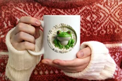 Pastel Christmas Winter 3D Frog Sublimation PNG Product Image 4