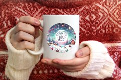 Christmas Santa Round Sticker Sublimation PNG Product Image 4