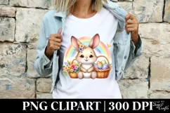 Easter Bunny Egg Flower, Clipart |T-shirt, Mug PNG Product Image 3
