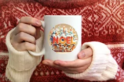 Noel Candy Christmas Round Cute Ornament Sublimation Product Image 3