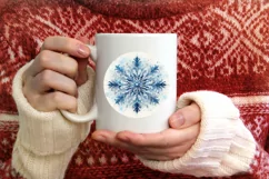 Snow Flake Christmas Round Cute Ornament Sublimation Product Image 3
