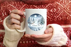 3D Winter Scene with Penguin Sublimation PNG Product Image 4