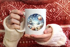 3D Winter Scene with Sparkling Snowflakes Sublimation PNG Product Image 3
