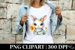 Easter Bunny Egg Flower, Clipart |T-shirt, Mug PNG Product Image 3