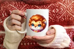 Winter Baby Lion with Gift Box Sublimation PNG Product Image 4