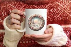 Pastel Christmas Candy Scene Sublimation PNG Product Image 1