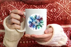 Snow Flake Christmas Round Cute Ornament Sublimation Product Image 3
