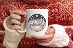 Pastell Christmass Scene Molten Candy PNG Product Image 4