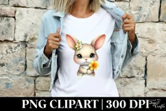 Easter Bunny Egg Flower, Clipart |T-shirt, Mug PNG Product Image 3