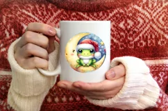 Santa Hat Baby Frog Ornament Sublimation PNG Product Image 3