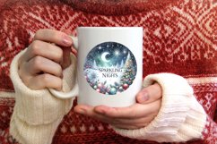 Sparkling Nights Winter Scene Sublimation PNG Product Image 1