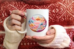Winter Scene Round Ornament Sublimation PNG Product Image 4