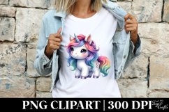 Cute Unicorn Clipart |T-shirt, Mug, Tumbler Product Image 4