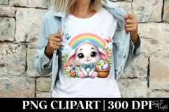Easter Bunny Egg Flower, Clipart |T-shirt, Mug PNG Product Image 4