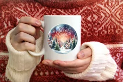 Silent Night Christmas Round Cute Ornament Sublimation Product Image 3