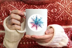 Snow Flake Christmas Round Cute Ornament Sublimation Product Image 3