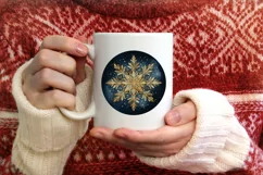 Snow Flake Christmas Round Cute Ornament Sublimation Product Image 3