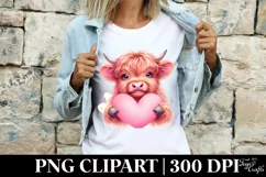 Cute Highland Cow Spring Love Flowers |T-shirt, Mug, Tumbler Product Image 4