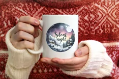 Winter Night Scenery Round Ornament Silent Night Product Image 3