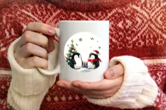 Winter Penguin Watercolor PNG Product Image 3