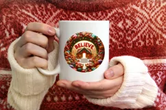 Believe Gifts Christmas Round Cute Ornament Sublimation Product Image 3