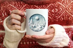 Christmas Scene Molten Candy Sublimation PNG Product Image 1