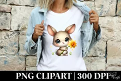 Easter Bunny Flower, Clipart |T-shirt, Mug PNG Product Image 3