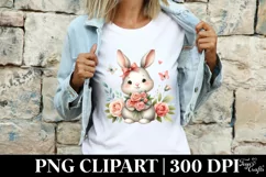 Easter Bunny Egg Flower, Clipart |T-shirt, Mug PNG Product Image 4
