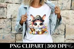 Easter Bunny Egg Flower, Clipart |T-shirt, Mug PNG Product Image 3