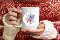 Snow Flake Christmas Round Cute Ornament Sublimation Product Image 3
