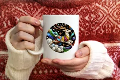 Christmas Round Reindeer Animal Ornament Sublimation Product Image 3