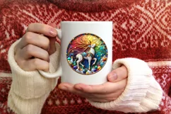 Christmas Round Cute Reindeer Ornament Sublimation Product Image 3