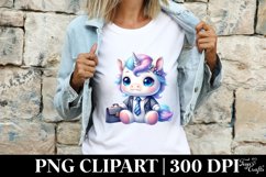 Cute Business Suit Unicorn , Clipart |T-shirt, Mug, Tumbler Product Image 4
