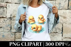 Ducklings in a Pond |T-shirt, Mug PNG Product Image 3