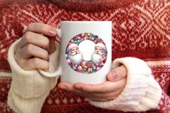 Santa with Santa Round Ornament Sublimation PNG Product Image 4