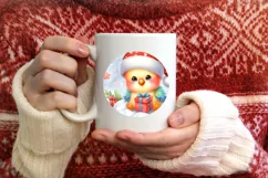 Cute Baby Parrot on Cloud Christmas PNG Product Image 3