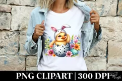 Easter Duckling Bunny Flower, Clipart |T-shirt, Mug PNG Product Image 3