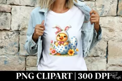 Easter Duckling Rose Flower, Clipart |T-shirt, Mug PNG Product Image 4