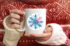 Snow Flake Christmas Round Cute Ornament Sublimation Product Image 3