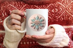 Snow Flake Christmas Round Cute Ornament Sublimation Product Image 3